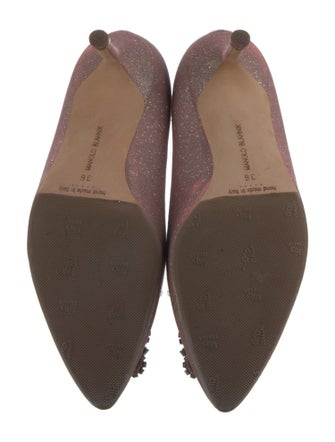 Manolo Blahnik Glitter Crystal Embellishments Pumps