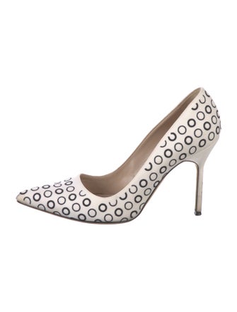 Manolo Blahnik Polka Dot Print Pumps
