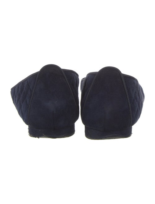 Manolo Blahnik Quilted Pattern Suede Flats