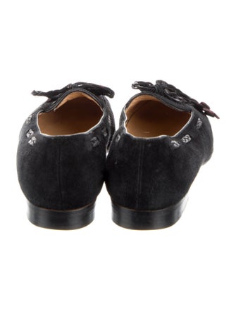 Manolo Blahnik Suede Floral Print Loafers