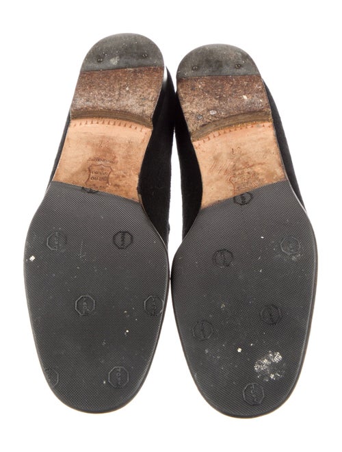 Manolo Blahnik Suede Floral Print Loafers