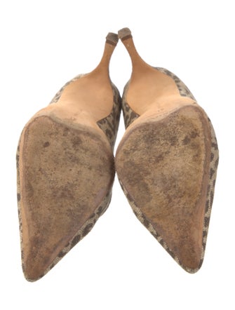 Manolo Blahnik Canvas Animal Print Pumps