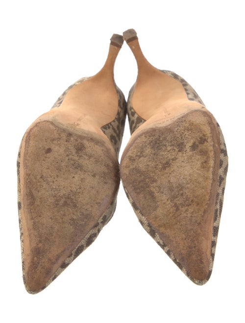 Manolo Blahnik Canvas Animal Print Pumps