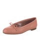 Manolo Blahnik Leather Bow Accents Ballet Flats