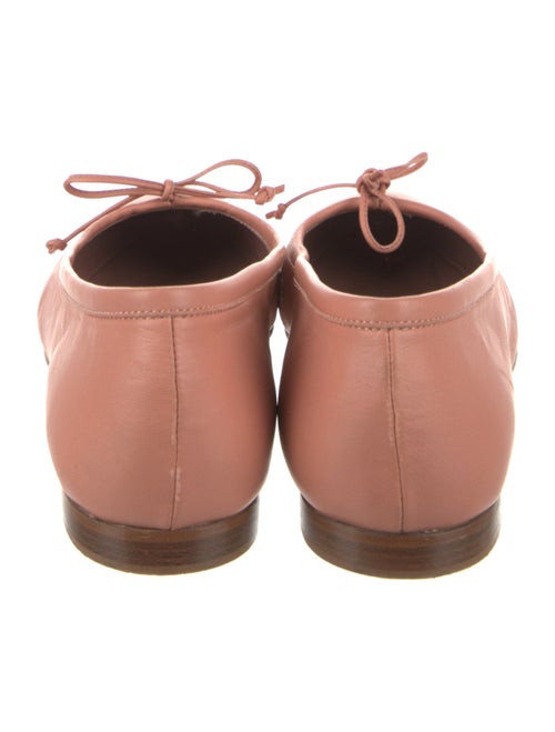 Manolo Blahnik Leather Bow Accents Ballet Flats