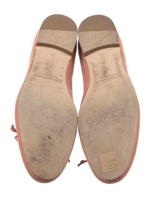 Manolo Blahnik Leather Bow Accents Ballet Flats