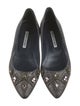 Manolo Blahnik Canvas Crystal Embellishments Flats