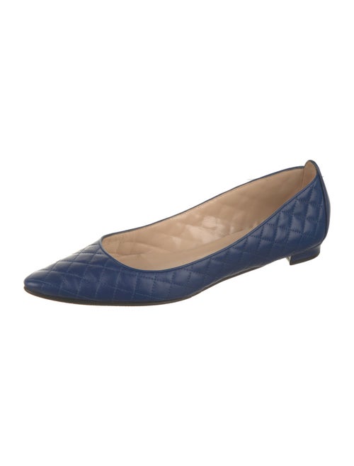Manolo Blahnik Quilted Pattern Leather Flats