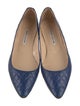 Manolo Blahnik Quilted Pattern Leather Flats