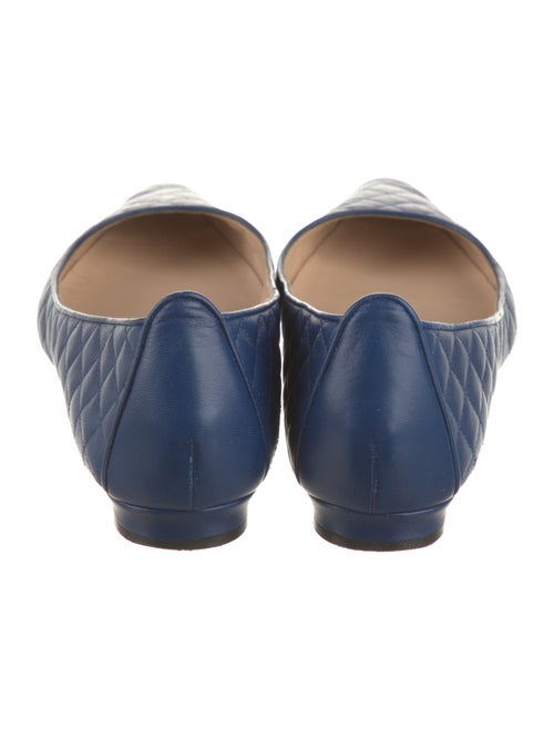 Manolo Blahnik Quilted Pattern Leather Flats