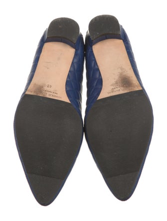 Manolo Blahnik Quilted Pattern Leather Flats