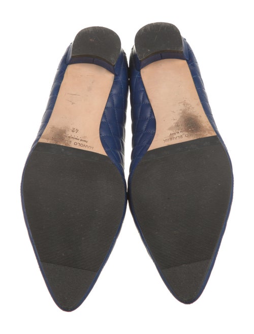 Manolo Blahnik Quilted Pattern Leather Flats