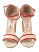 Manolo Blahnik Canvas Patterned Sandals