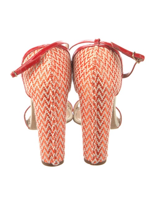 Manolo Blahnik Canvas Patterned Sandals