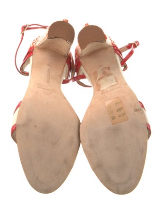 Manolo Blahnik Canvas Patterned Sandals