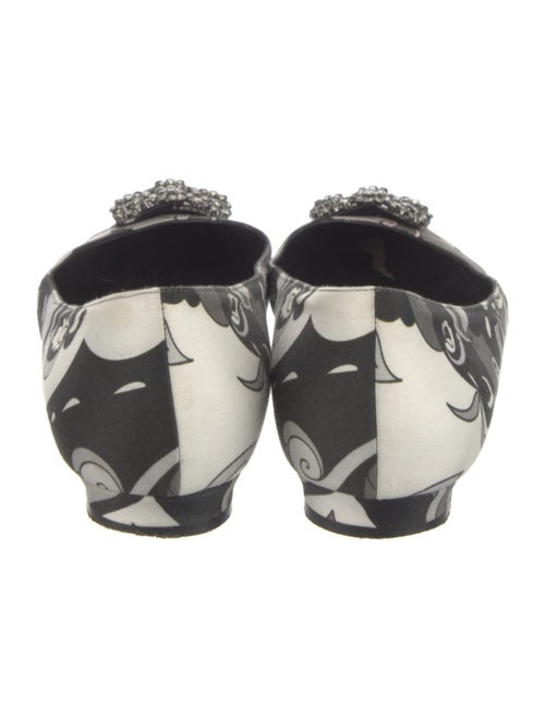 Manolo Blahnik Satin Printed Flats