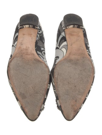 Manolo Blahnik Satin Printed Flats