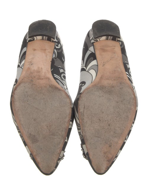 Manolo Blahnik Satin Printed Flats