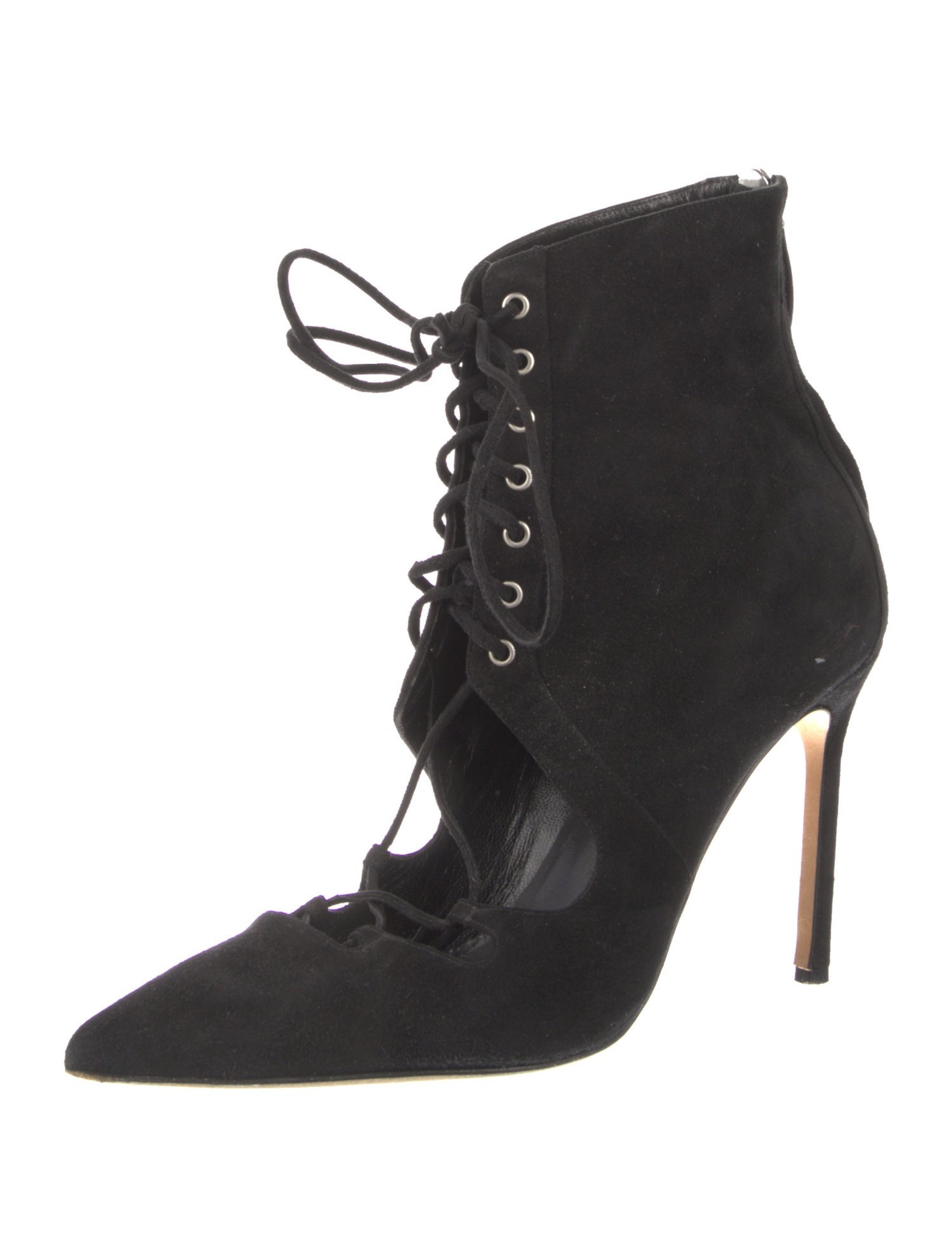 Manolo Blahnik Suede Lace-Up Boots