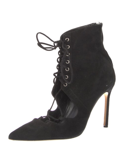 Manolo Blahnik Suede Lace-Up Boots