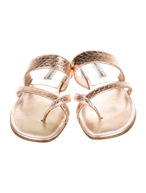 Manolo Blahnik Manolo Blahnik Susa Embossed Leather Slides