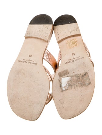 Manolo Blahnik Manolo Blahnik Susa Embossed Leather Slides