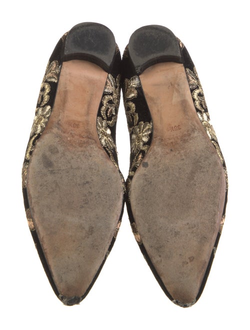 Manolo Blahnik Velvet Floral Print Ballet Flats