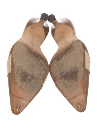 Manolo Blahnik Leather Polka Dot Print Mules