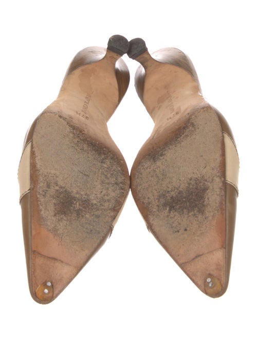 Manolo Blahnik Leather Polka Dot Print Mules