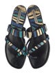 Manolo Blahnik Leather Printed Slides