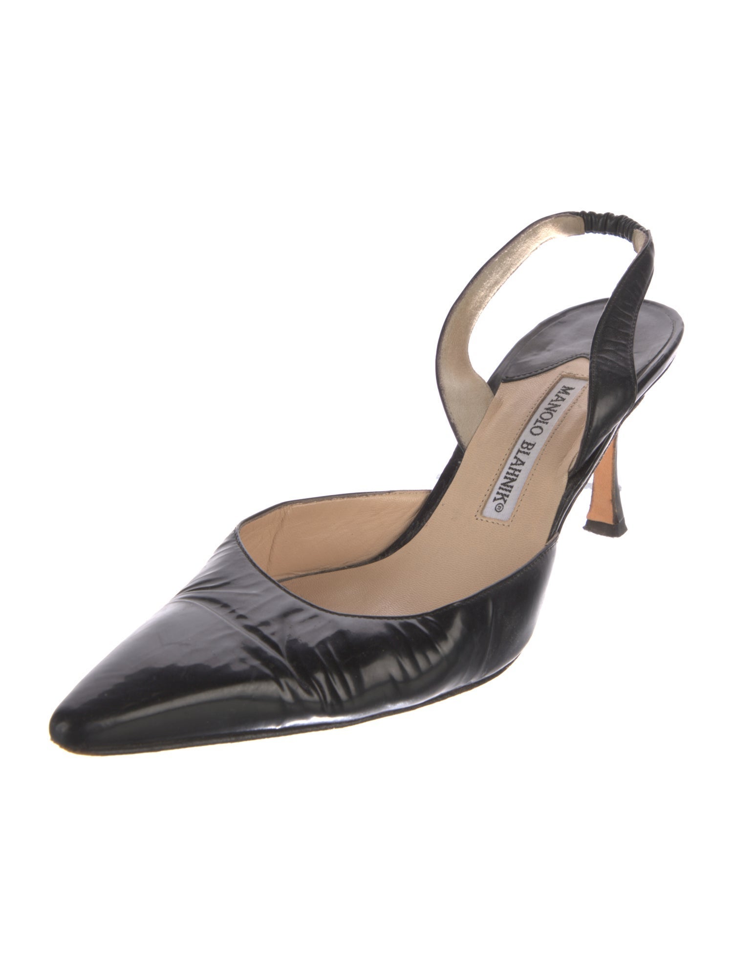 Manolo Blahnik Leather Slingback Pumps