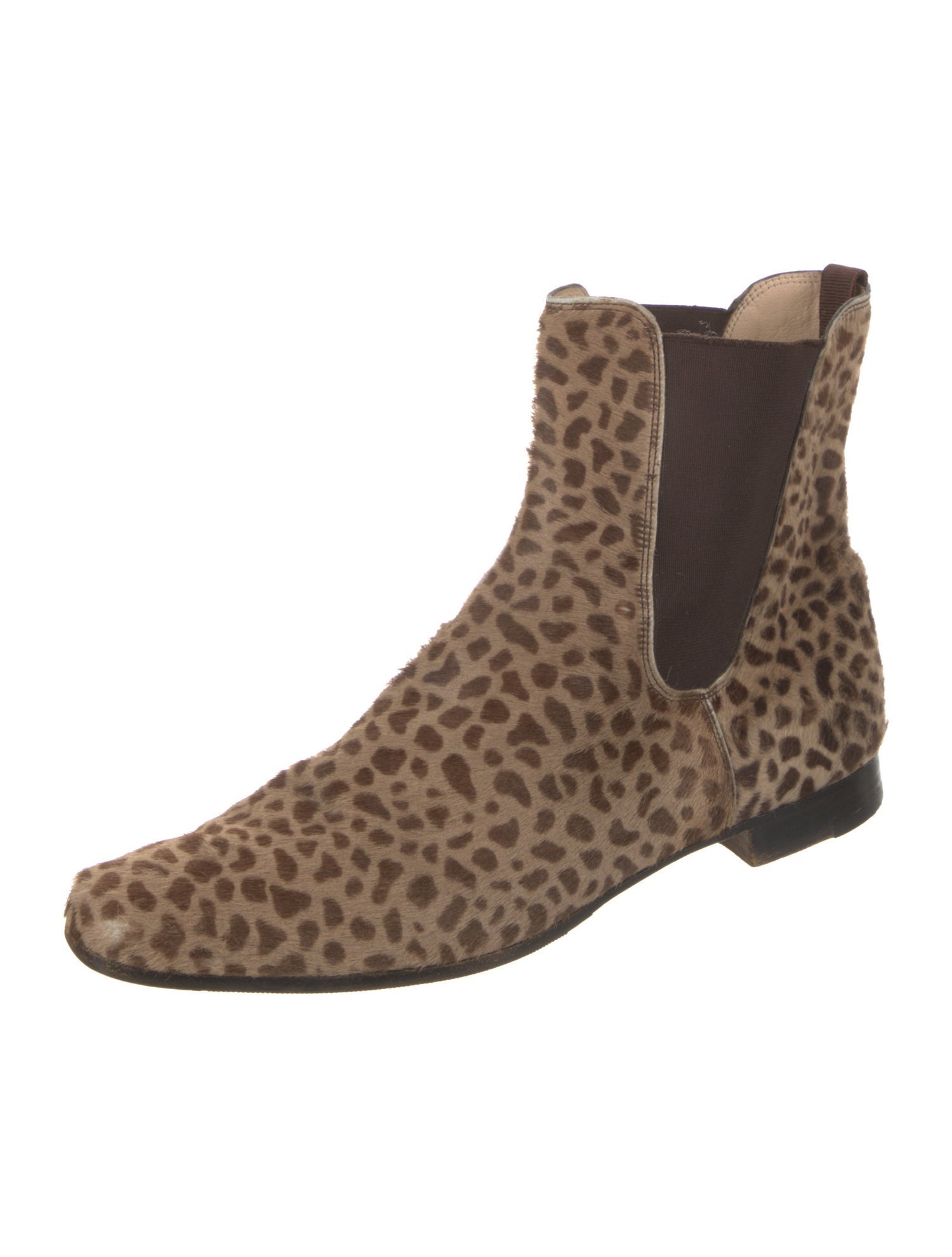 Manolo Blahnik Ponyhair Animal Print Chelsea Boots