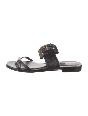 Manolo Blahnik Leather Slides