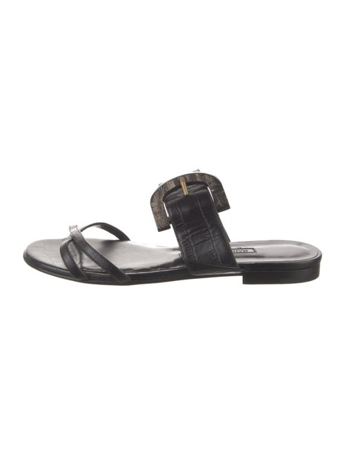 Manolo Blahnik Leather Slides