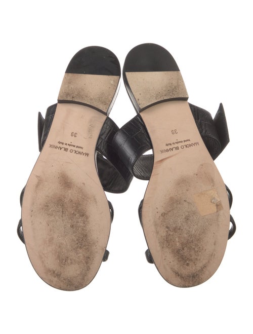 Manolo Blahnik Leather Slides