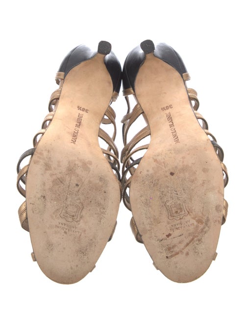 Manolo Blahnik Leather Cutout Accent Gladiator Sandals