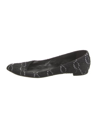 Manolo Blahnik Printed Embroidered Accent Flats