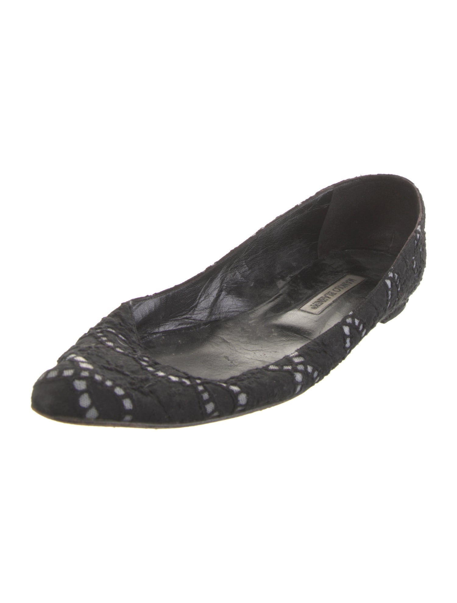 Manolo Blahnik Printed Embroidered Accent Flats