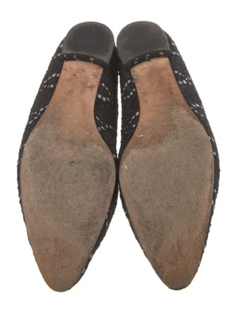 Manolo Blahnik Printed Embroidered Accent Flats