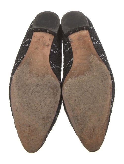 Manolo Blahnik Printed Embroidered Accent Flats