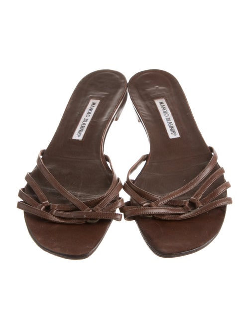 Manolo Blahnik Leather Slides
