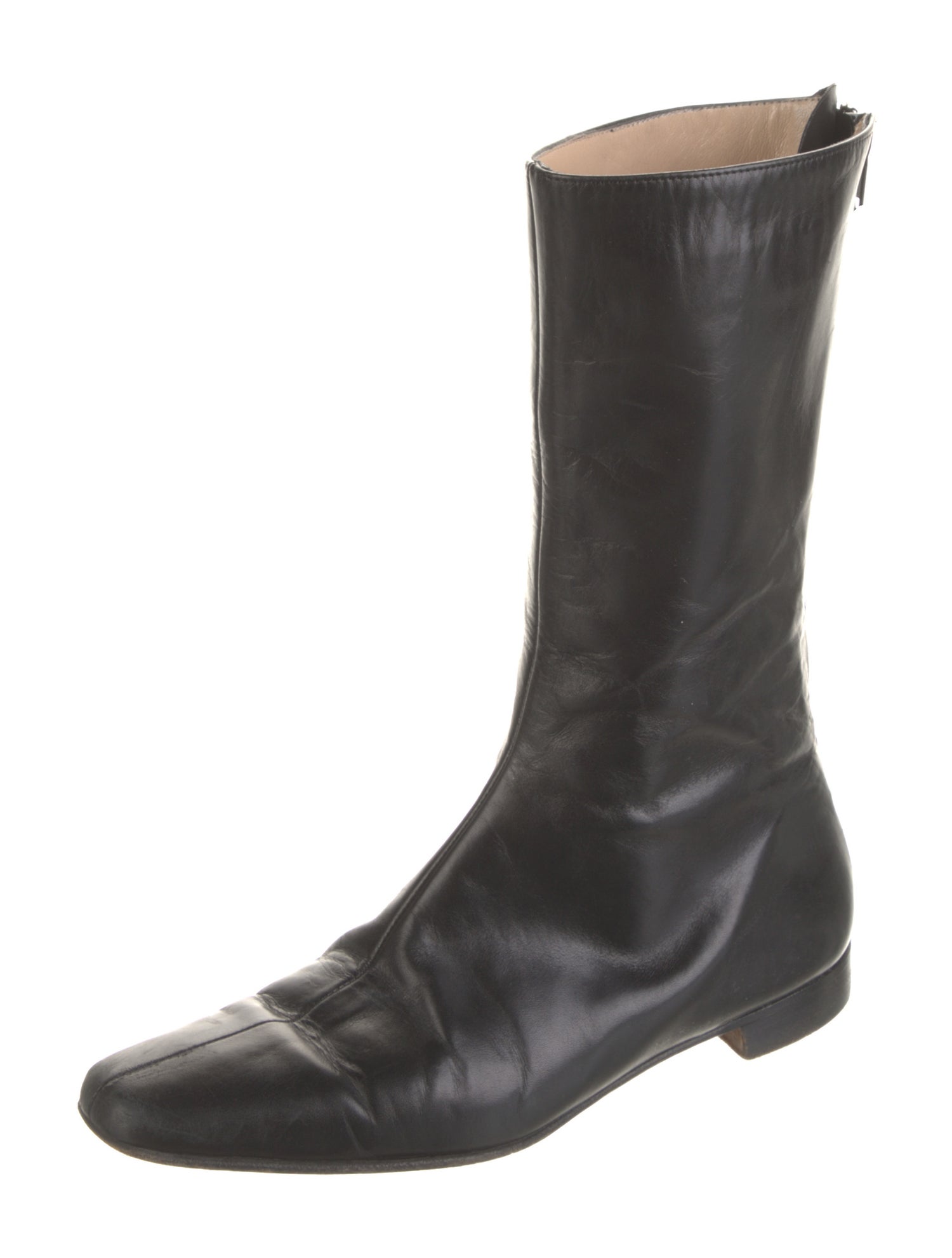 Manolo Blahnik Leather Combat Boots