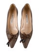 Manolo Blahnik Canvas Bow Accents Pumps