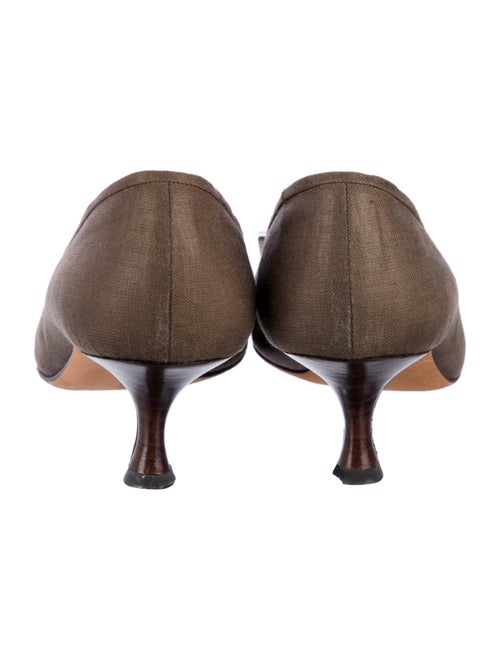 Manolo Blahnik Canvas Bow Accents Pumps