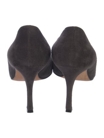 Manolo Blahnik Suede Floral Print Pumps