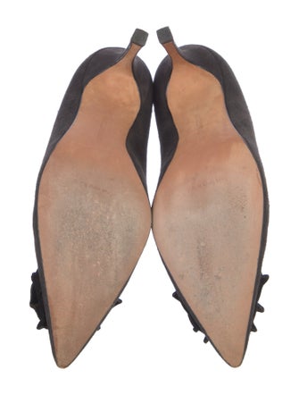 Manolo Blahnik Suede Floral Print Pumps