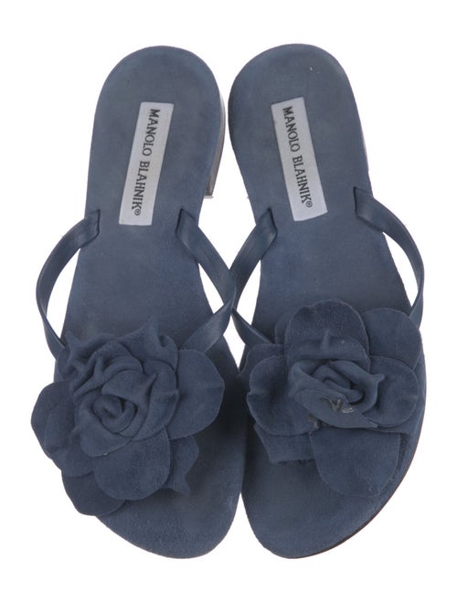 Manolo Blahnik Suede Slides