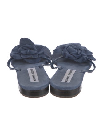 Manolo Blahnik Suede Slides