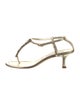 Manolo Blahnik Leather Crystal Embellishments T-Strap Sandals