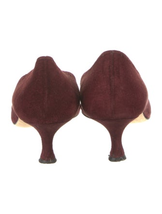 Manolo Blahnik Suede Lasercut Accents Pumps